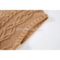 Cardigan feminino tricotado com zíper por cabo colete